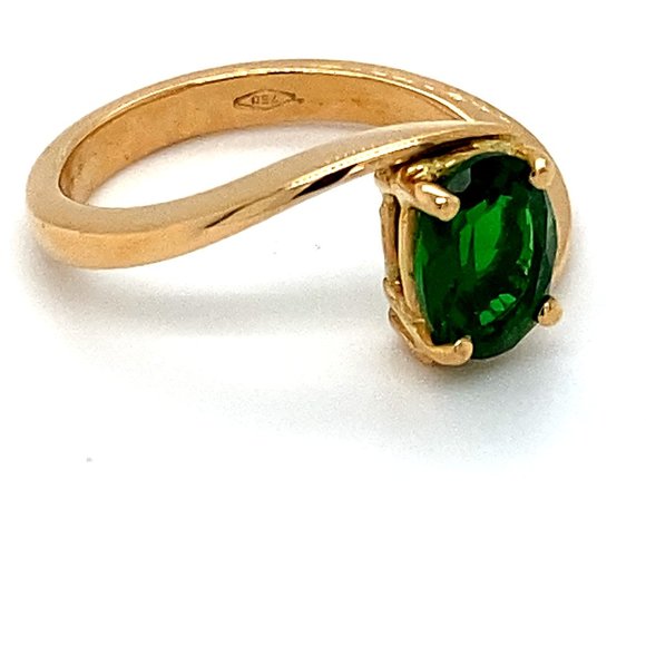 Tsavorite 1.65ct Solid 18K Yellow Gold Ring - Picture 4 of 8